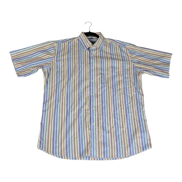 100% Pure Other - Forsyth Of Canada, Inc Striped Men's Size Large‎ Button Up 100% Cotton Shirt